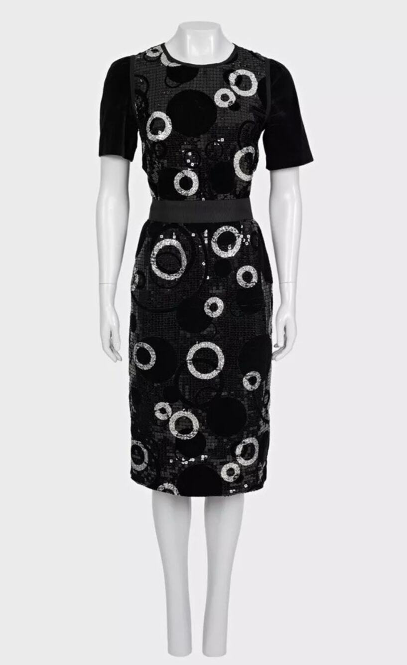 Dolce & Gabbana Sequin Print Cocktail Dress Sz.44